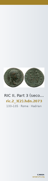 RIC II, Part 3 (second edition) Hadrian 2073 — CANOA