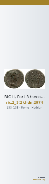 RIC II, Part 3 (second edition) Hadrian 2074 — CANOA