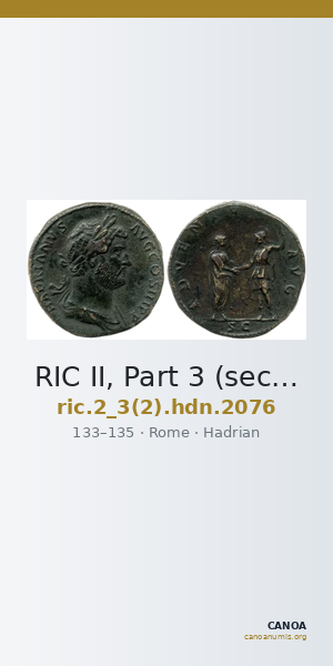 RIC II, Part 3 (second edition) Hadrian 2076 — CANOA