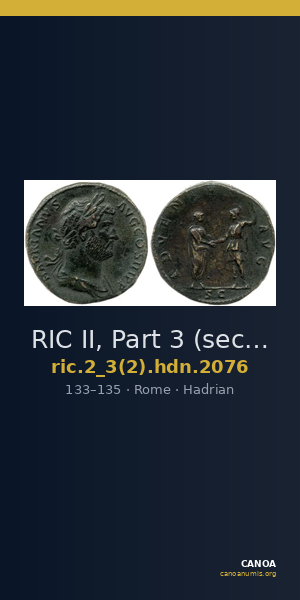 RIC II, Part 3 (second edition) Hadrian 2076 — CANOA