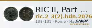 RIC II, Part 3 (second edition) Hadrian 2076 — CANOA