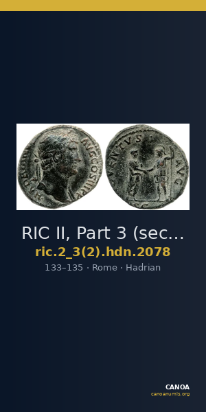 RIC II, Part 3 (second edition) Hadrian 2078 — CANOA