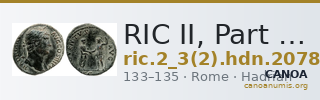 RIC II, Part 3 (second edition) Hadrian 2078 — CANOA