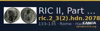 RIC II, Part 3 (second edition) Hadrian 2078 — CANOA