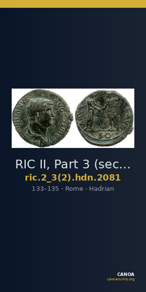 RIC II, Part 3 (second edition) Hadrian 2081 — CANOA