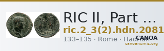 RIC II, Part 3 (second edition) Hadrian 2081 — CANOA