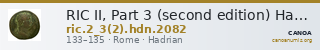 RIC II, Part 3 (second edition) Hadrian 2082 — CANOA