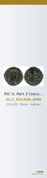 RIC II, Part 3 (second edition) Hadrian 2086 — CANOA
