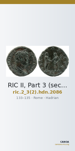 RIC II, Part 3 (second edition) Hadrian 2086 — CANOA