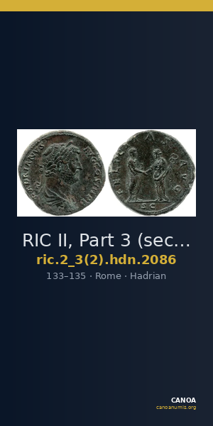 RIC II, Part 3 (second edition) Hadrian 2086 — CANOA