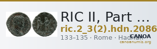 RIC II, Part 3 (second edition) Hadrian 2086 — CANOA