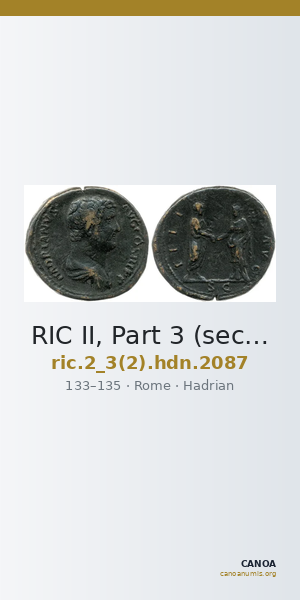 RIC II, Part 3 (second edition) Hadrian 2087 — CANOA