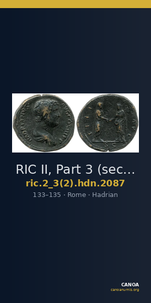 RIC II, Part 3 (second edition) Hadrian 2087 — CANOA