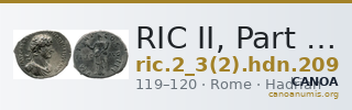 RIC II, Part 3 (second edition) Hadrian 209 — CANOA