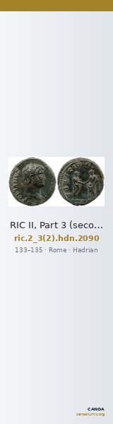 RIC II, Part 3 (second edition) Hadrian 2090 — CANOA