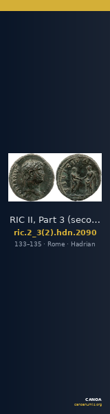 RIC II, Part 3 (second edition) Hadrian 2090 — CANOA