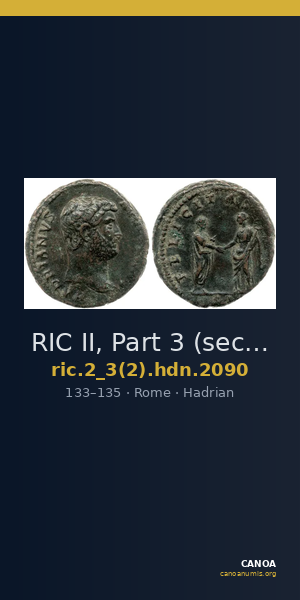 RIC II, Part 3 (second edition) Hadrian 2090 — CANOA