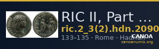 RIC II, Part 3 (second edition) Hadrian 2090 — CANOA