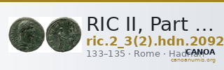 RIC II, Part 3 (second edition) Hadrian 2092 — CANOA