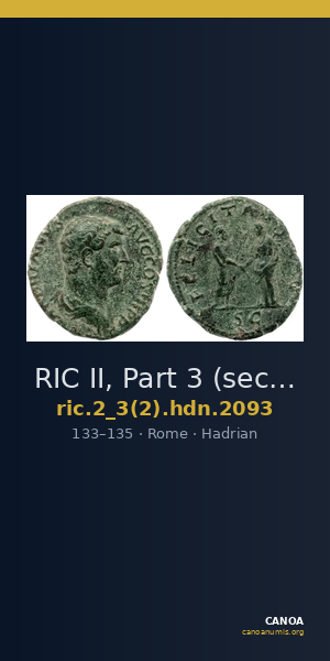 RIC II, Part 3 (second edition) Hadrian 2093 — CANOA