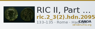 RIC II, Part 3 (second edition) Hadrian 2095 — CANOA