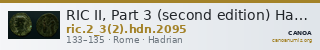 RIC II, Part 3 (second edition) Hadrian 2095 — CANOA