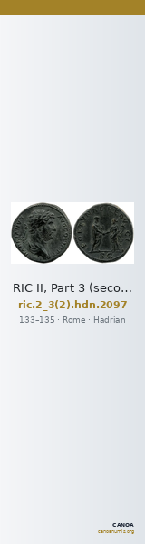 RIC II, Part 3 (second edition) Hadrian 2097 — CANOA