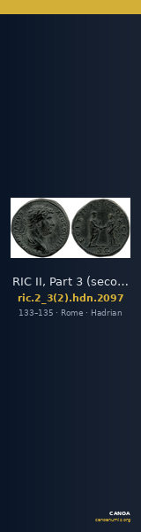 RIC II, Part 3 (second edition) Hadrian 2097 — CANOA