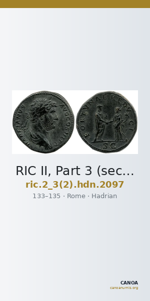 RIC II, Part 3 (second edition) Hadrian 2097 — CANOA
