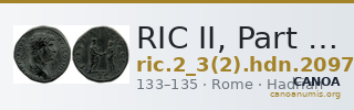 RIC II, Part 3 (second edition) Hadrian 2097 — CANOA
