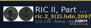 RIC II, Part 3 (second edition) Hadrian 2097 — CANOA