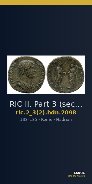 RIC II, Part 3 (second edition) Hadrian 2098 — CANOA