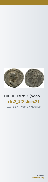 RIC II, Part 3 (second edition) Hadrian 21 — CANOA