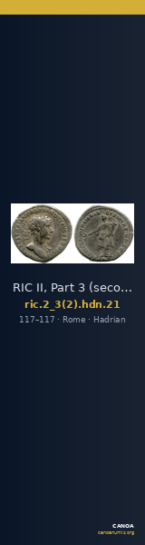 RIC II, Part 3 (second edition) Hadrian 21 — CANOA