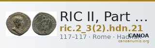 RIC II, Part 3 (second edition) Hadrian 21 — CANOA