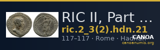 RIC II, Part 3 (second edition) Hadrian 21 — CANOA