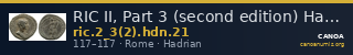RIC II, Part 3 (second edition) Hadrian 21 — CANOA
