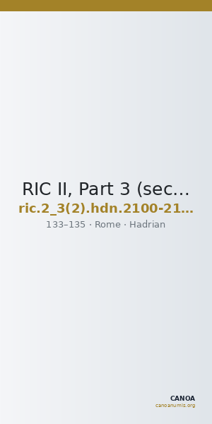RIC II, Part 3 (second edition) Hadrian 2100-2103 — CANOA