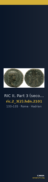 RIC II, Part 3 (second edition) Hadrian 2101 — CANOA
