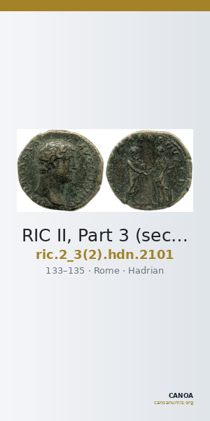 RIC II, Part 3 (second edition) Hadrian 2101 — CANOA