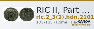RIC II, Part 3 (second edition) Hadrian 2101 — CANOA