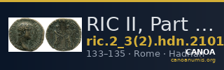RIC II, Part 3 (second edition) Hadrian 2101 — CANOA