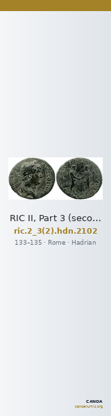 RIC II, Part 3 (second edition) Hadrian 2102 — CANOA