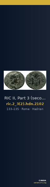 RIC II, Part 3 (second edition) Hadrian 2102 — CANOA