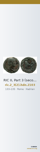 RIC II, Part 3 (second edition) Hadrian 2103 — CANOA