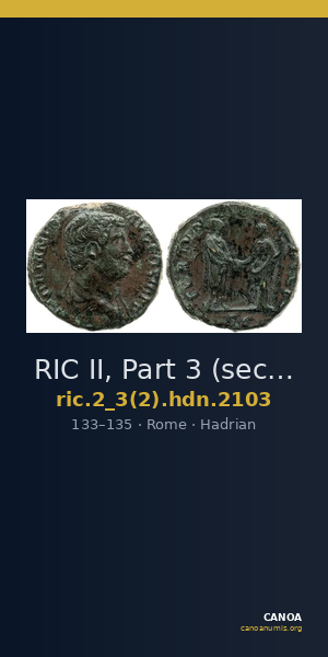 RIC II, Part 3 (second edition) Hadrian 2103 — CANOA