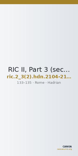 RIC II, Part 3 (second edition) Hadrian 2104-2105 — CANOA