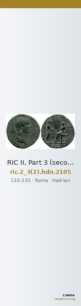 RIC II, Part 3 (second edition) Hadrian 2105 — CANOA