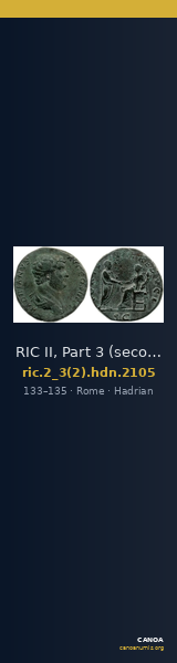 RIC II, Part 3 (second edition) Hadrian 2105 — CANOA