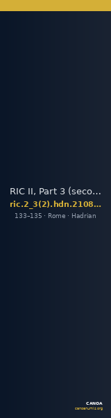 RIC II, Part 3 (second edition) Hadrian 2108-2111 — CANOA